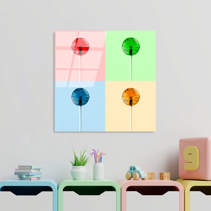 Wallity UV-843 Pintura Decorativa de Vidrio Templado Multicolor 50 x 50 cm